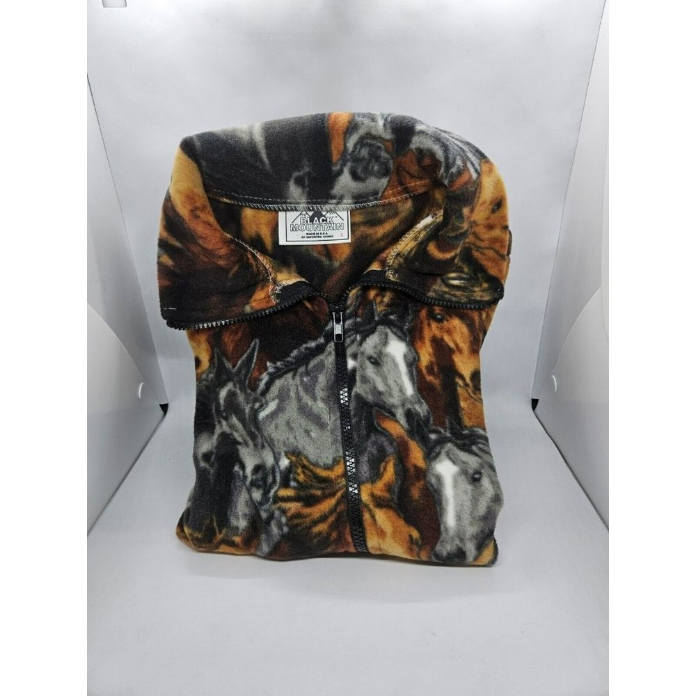 Black Mountain Horse Heads Fleece Small NEW With Tag